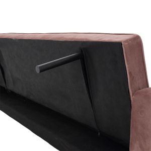 Three-seater sofa bed Success plush color rose ash 190x80x84cm