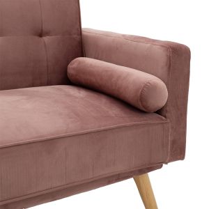 Three-seater sofa bed Success plush color rose ash 190x80x84cm