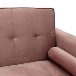 Three-seater sofa bed Success plush color rose ash 190x80x84cm