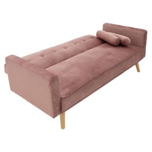 Three-seater sofa bed Success plush color rose ash 190x80x84cm
