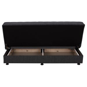 Three-seater sofa bed with storage in gray Hm3239.03