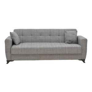 Триместен разтегателен диван с ракла Modesto сив текстил 215x85x80cm