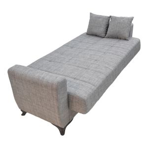Триместен разтегателен диван с ракла Modesto сив текстил 215x85x80cm