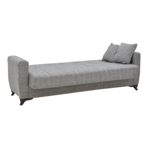 Триместен разтегателен диван с ракла Modesto сив текстил 215x85x80cm