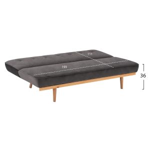 Three-seater sofa bed gray Hm3168,01 193x85x88cm