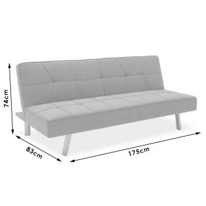Three-seater sofa bed Travis with gray textile fabric 175x83x74cm