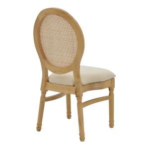 Garden dining chair Canco rubber wood-natural rattan 50x55x98cm