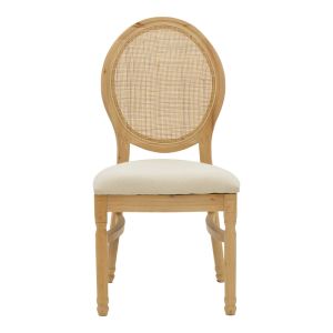 Garden dining chair Canco rubber wood-natural rattan 50x55x98cm