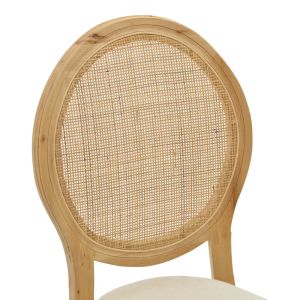 Garden dining chair Canco rubber wood-natural rattan 50x55x98cm