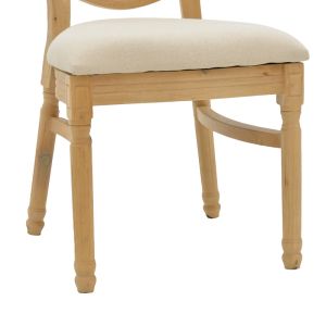 Garden dining chair Canco rubber wood-natural rattan 50x55x98cm