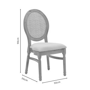Garden dining chair Canco rubber wood-natural rattan 50x55x98cm