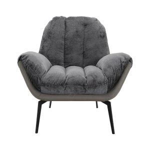 Allyssa armchair in gray color with dimensions 86x88x95cm
