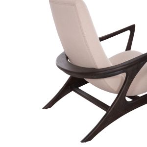 Armchair Arya Sm9969 teak in black-cream-white boucle fabric 79x88x83cm.