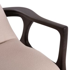 Armchair Arya Sm9969 teak in black-cream-white boucle fabric 79x88x83cm.