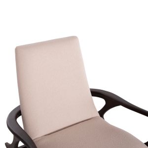 Armchair Arya Sm9969 teak in black-cream-white boucle fabric 79x88x83cm.