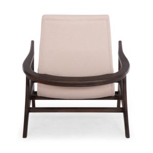 Armchair Arya Sm9969 teak in black-cream-white boucle fabric 79x88x83cm.