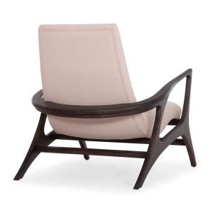Armchair Arya Sm9969 teak in black-cream-white boucle fabric 79x88x83cm.