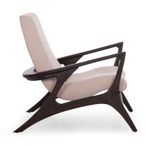 Armchair Arya Sm9969 teak in black-cream-white boucle fabric 79x88x83cm.