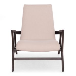 Armchair Arya Sm9969 teak in black-cream-white boucle fabric 79x88x83cm.