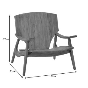 Armchair Brazin natural teak 72x71x77cm
