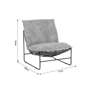 Chopie armchair gray fabric-black leg 77x90x83cm