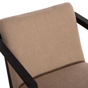 Armchair Cintia Sm9966, mahogany wood, black-cream-white cushions, 65x75x60cm.