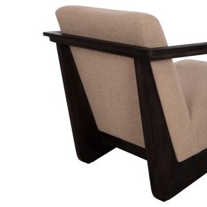 Armchair Cintia Sm9966, mahogany wood, black-cream-white cushions, 65x75x60cm.