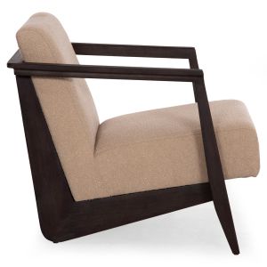 Armchair Cintia Sm9966, mahogany wood, black-cream-white cushions, 65x75x60cm.