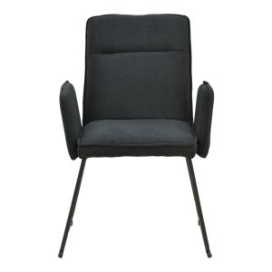 Фотьойл Essential черен плат - черен метален крак 55.5x59x89см