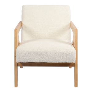 Garifa armchair white fabric and natural legs 79x75x75cm
