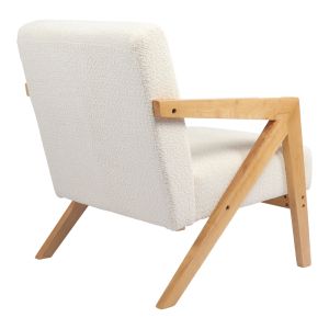 Garifa armchair white fabric and natural legs 79x75x75cm