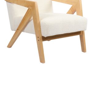 Garifa armchair white fabric and natural legs 79x75x75cm