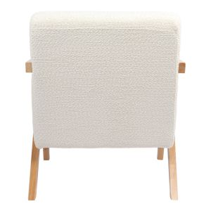 Garifa armchair white fabric and natural legs 79x75x75cm