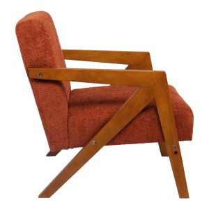 Garifa armchair with terracotta fabric and walnut legs 79x75x75 cm