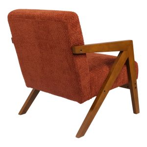 Garifa armchair with terracotta fabric and walnut legs 79x75x75 cm