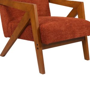 Garifa armchair with terracotta fabric and walnut legs 79x75x75 cm
