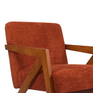 Garifa armchair with terracotta fabric and walnut legs 79x75x75 cm