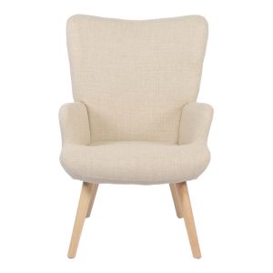 Gerlina armchair with cream fabric and natural legs 71x64x94cm
