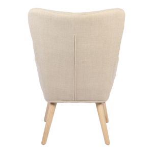 Gerlina armchair with cream fabric and natural legs 71x64x94cm