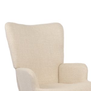 Gerlina armchair with cream fabric and natural legs 71x64x94cm