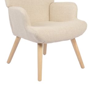 Gerlina armchair with cream fabric and natural legs 71x64x94cm