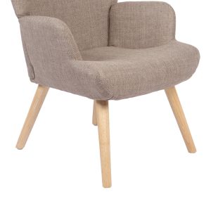Armchair Gerlina gray-beige fabric and natural color legs 71x64x94cm