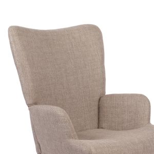 Armchair Gerlina gray-beige fabric and natural color legs 71x64x94cm