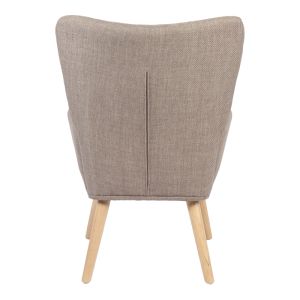 Armchair Gerlina gray-beige fabric and natural color legs 71x64x94cm