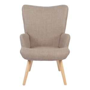 Armchair Gerlina gray-beige fabric and natural color legs 71x64x94cm