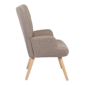 Armchair Gerlina gray-beige fabric and natural color legs 71x64x94cm