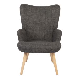 Armchair Gerlina dark gray fabric and natural color legs 71x64x94cm