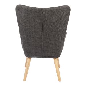 Armchair Gerlina dark gray fabric and natural color legs 71x64x94cm