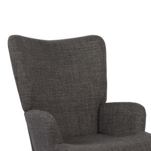 Armchair Gerlina dark gray fabric and natural color legs 71x64x94cm