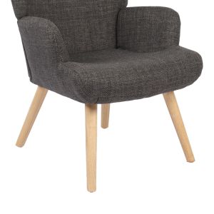 Armchair Gerlina dark gray fabric and natural color legs 71x64x94cm